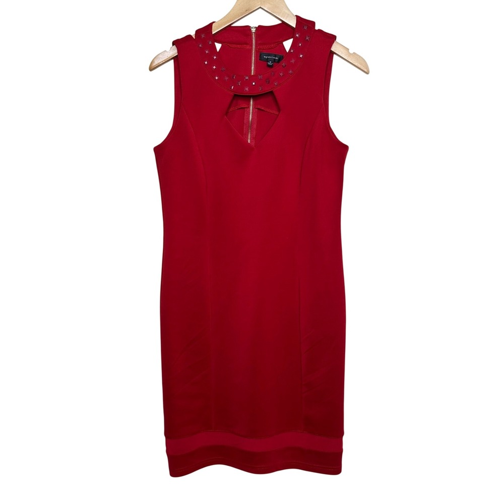 Spense Cutout Neckline Sleeveless Sheath Dress size 10 Red
